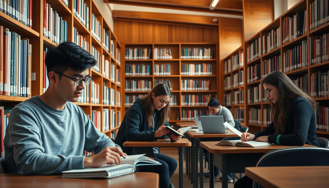 Student preparing for exams with study materials