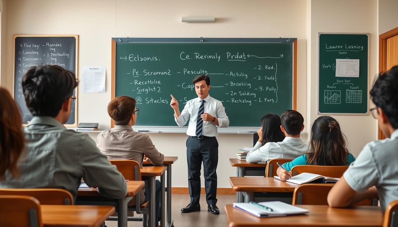 Structured study materials and learning resources on a desk